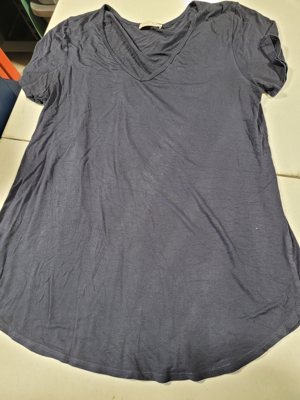 emory park Navy V-Neck Short Sleeve Tee